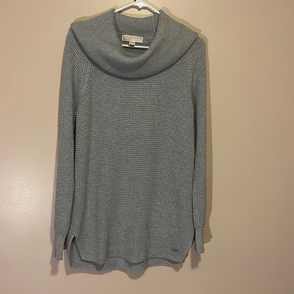 Michael Kors Camel Waffle Knit Cowl Neck Sweater